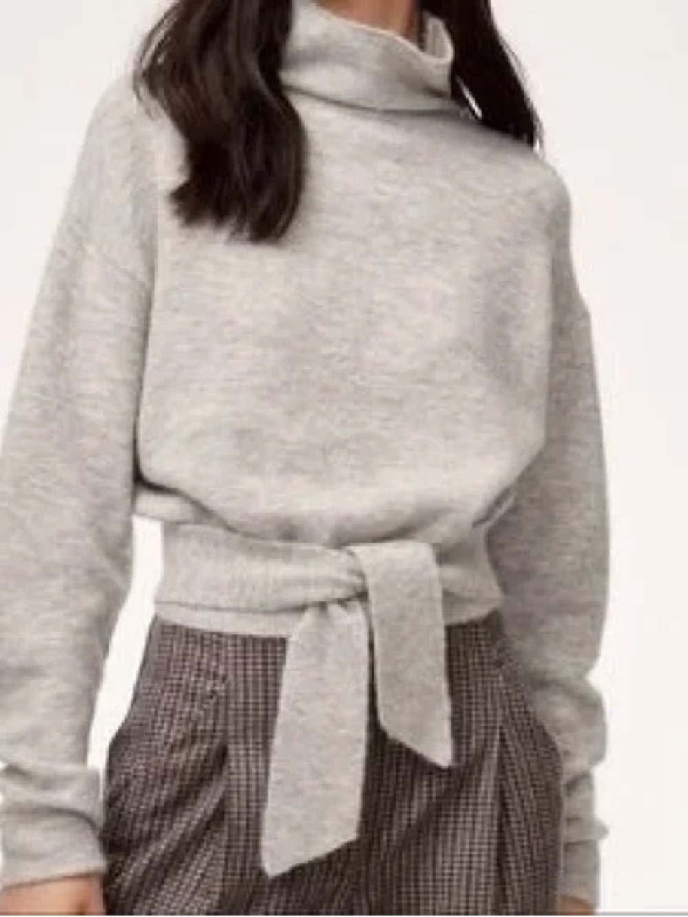 Wilfred ($128) Grey Mock Neck Sweater | Soft Cozy Minimalist Chic | Sz XS As Is - Picture 2 of 11